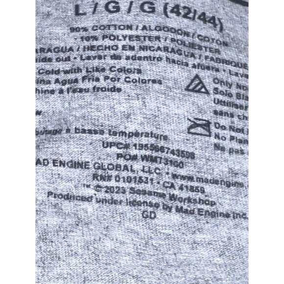 SESAME STREET- All Good In The Neighborhood Gray Short Sleeve Tshirt Size L - Picture 7 of 7